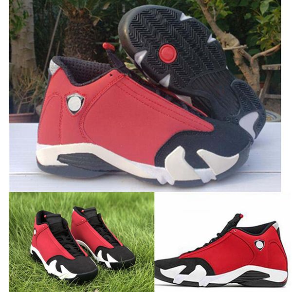

2020 new gym red 14s hyper black toe fusion red suede men basketball shoes last sthunder dmp sneakers size 40-47