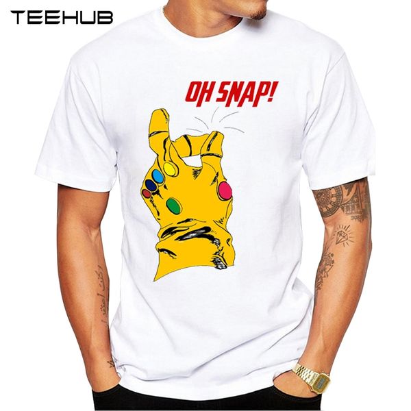 

teehub thanos infinity gauntlet men t-shirt funny oh snap printed tee short sleeve heroes must fall cool classic t shirts
