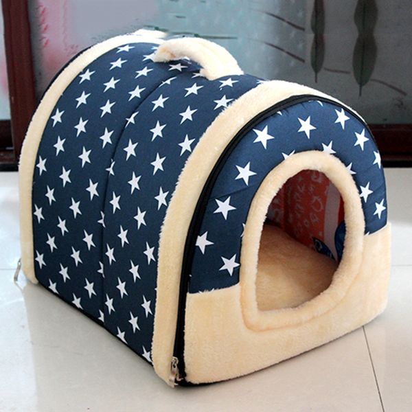 

kennels & pens pet dog house nest with mat foldable bed cat for small medium dogs travel cats products