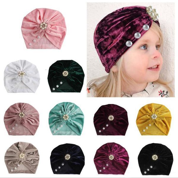 

baby hat with pearls for velvet girls autumn winter boy cap pgraphy props elastic infant beanie turban hat baby accessories