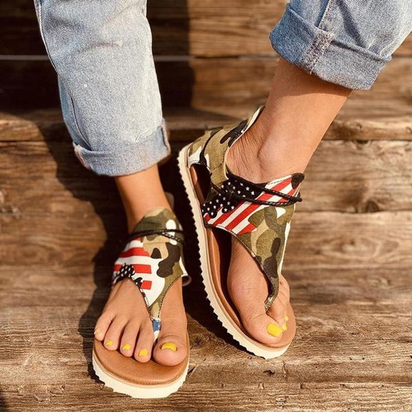 

women's summer sandals 2020 plus size beach casual camouflage flip-flops flats casual open toe woman sandals zipper shoes #45, Black