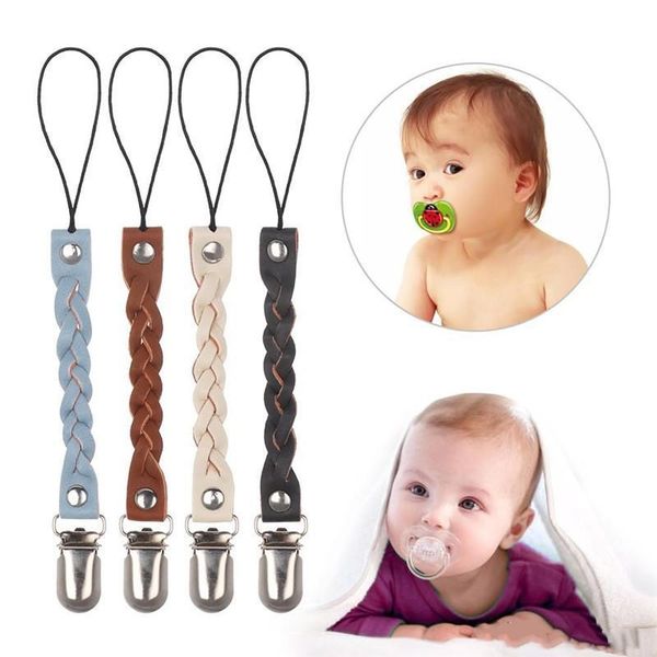 

baby nipple new 1pc leather holder girl fashion leather+metal clip strap toddler ins boy chain soother gifts pacifier dummy w uvuka