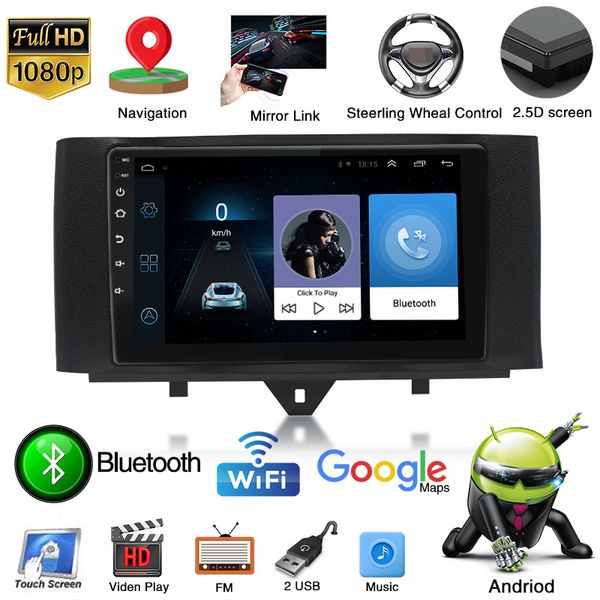 

low price car dvd player for benz smart 2011-2015 android 9.1 touch screen gps antenna navigation support bluetooth video