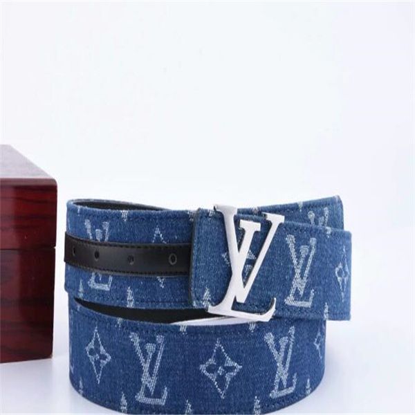 

2019 новый дизайнер пояса бизнес ремень импортирован реальный кожаный brandlouìs vuitton моды 8 пряжкой сплава цинка пряжка 105-125cm, Blue;gray