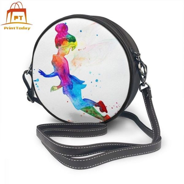 

shoulder bag watercolor leather bag mini pattern women bags trend crossbody round purse
