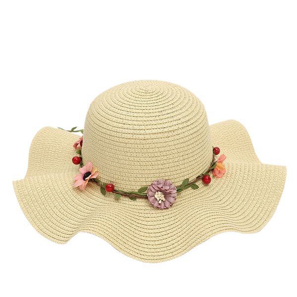

wide brim hats auau-women's straw hat sun garland big beach fashion simple, Blue;gray