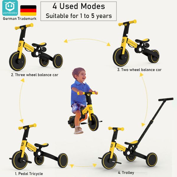 

4 into 1 children bicycle tricycle child two wheel bike foldable baby balance bike kids scooter baby stroller for 1-6 years old