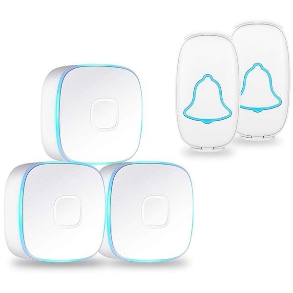 

doorbells doorbell,wireless doorbell waterproof chime kit,door bell kits at 1000 feet range & 38 chimes 4 level volume,led indicator,whi