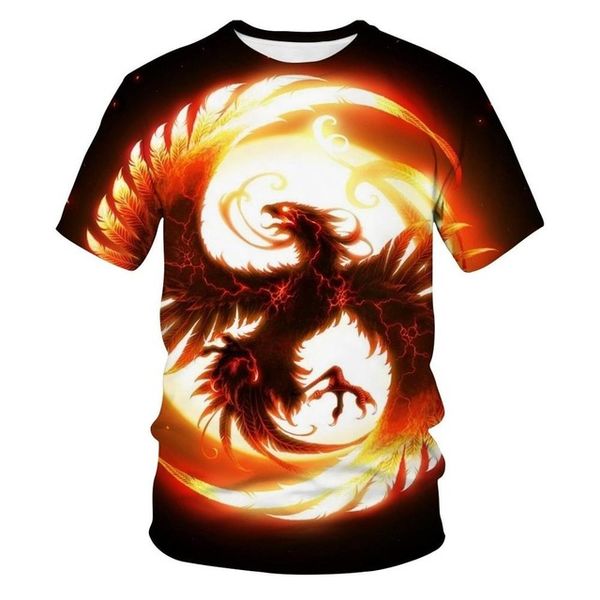

3d phoenix printing lovers male printed moltres 3d print shirts oversized graphic plus size men clothing