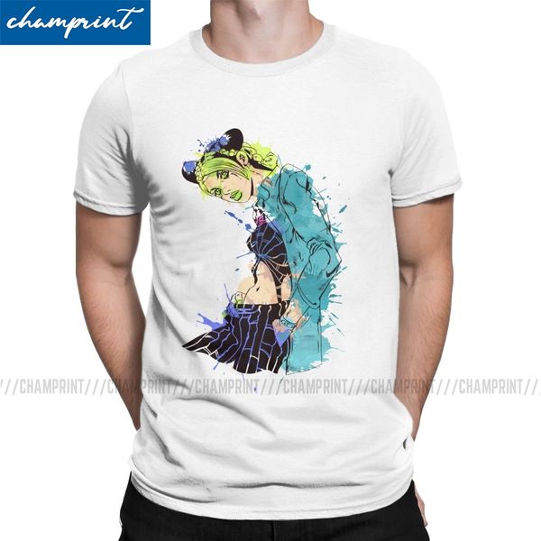 

jolyne kujo t-shirt for men jojos bizarre adventure anime jjba manga awesome 100% cotton tee crew neck t shirt printing clothing