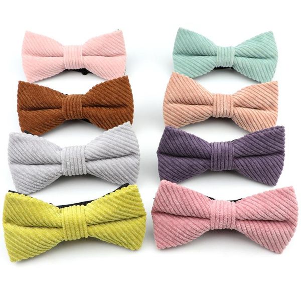 

lovely mens macaron candy color bow tie corduroy diagonal stripes solid bowtie soft brisk butterfly cravats shirt accessory gift, Blue;purple