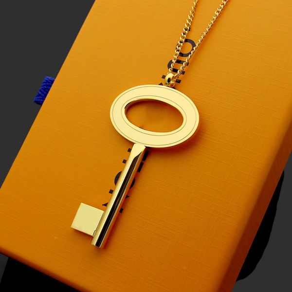 

titanium steel necklace wholesale v key long necklace foreign trade big key sweater chain, Silver