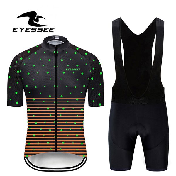 

eyessee 2020 cycling jersey set road mountain bike cycling clothing set mtb bicycle sportswear suit clothes for mans, Black;blue