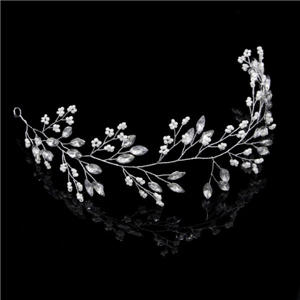 

crystal leaf branch shaped bridal headband headpieces bride bridesmaid hairband tiara wedding hair jewelry accessories, Golden;silver