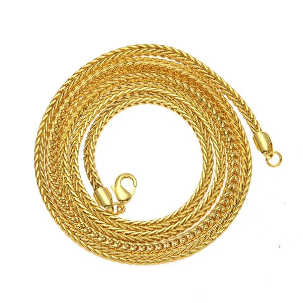 

Hip hop Jewelry Gold Necklace Fox Tail Chain Men's Simple Copper Plated Necklace