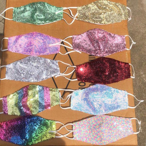 

shinny bling sequin glitter face mask fashion glitter face masks mouth cover for party stage show daily wear