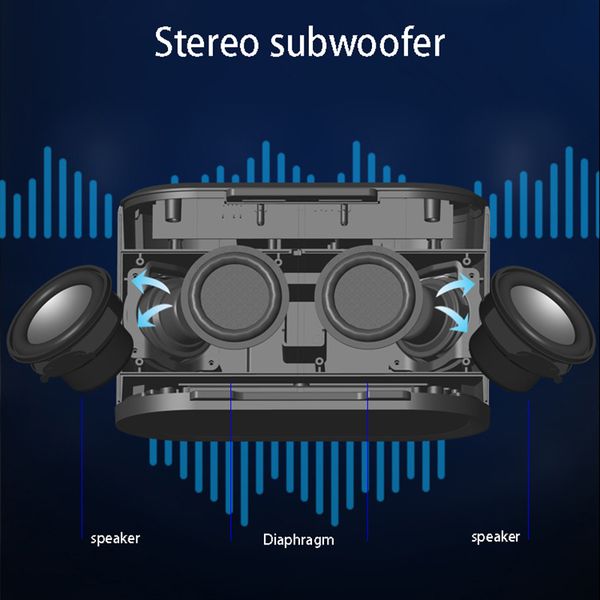 

portable speakers wireless bluetooth alarm clock subwoofer with charging fm radio