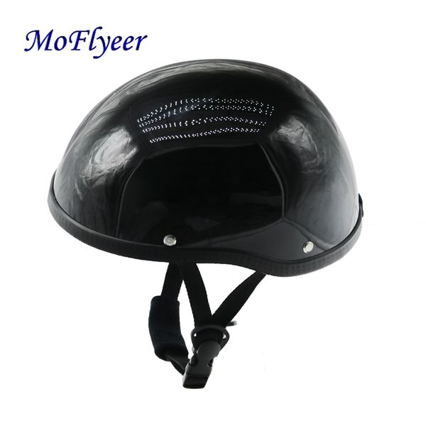

moflyeer abs plastic motorcycle helmet for motorcross capacete half helmet retro matte bright black
