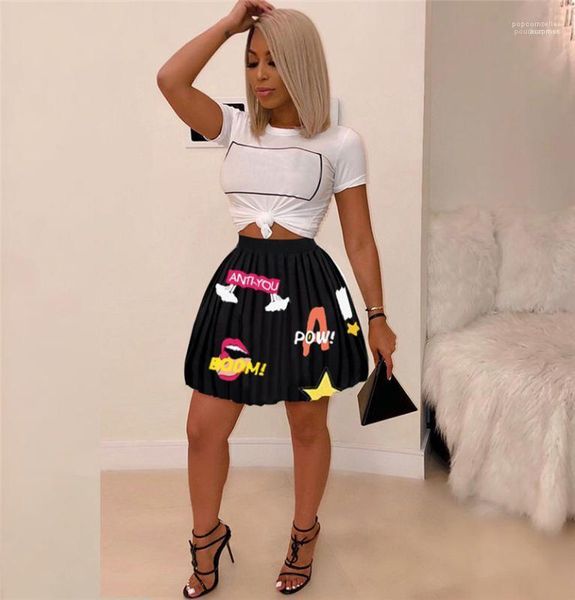 

pleated skirt black chiffon stretch short dresses designer print womens summer skirts irregular pattern decoration ladies