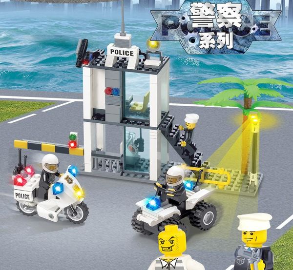 

city police station truck set technic car building blocks mini bricks figure toys for children boys education cognitive gift 03