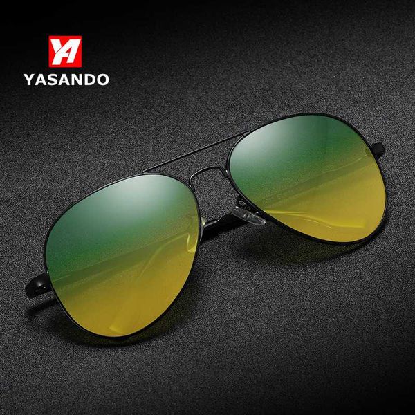 

yasando day and night sunglasses men polarized lens night vision alloy frame classic driver eyewear sun glasses for men gs8023, White;black