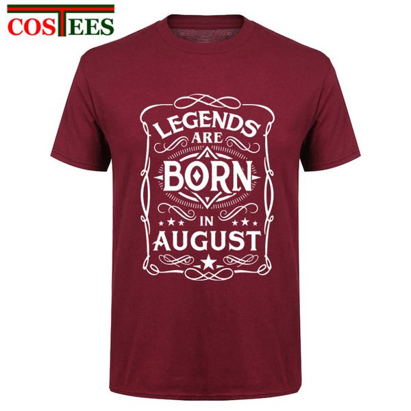 

2018 casual legends are born in august funny birthday gift funny printed short sleeve tee men fashion cotton t-shirt