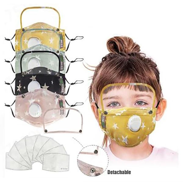 

children face kids pm2.5 masks mask with protective face shield washable protective cotton cloth mask breathable student jjxh drqqs