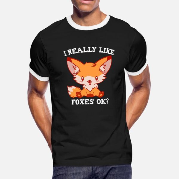 

i just really like foxes ok unique t shirt men designing 100% cotton plus size 3xl formal crazy comical summer style cool shirt