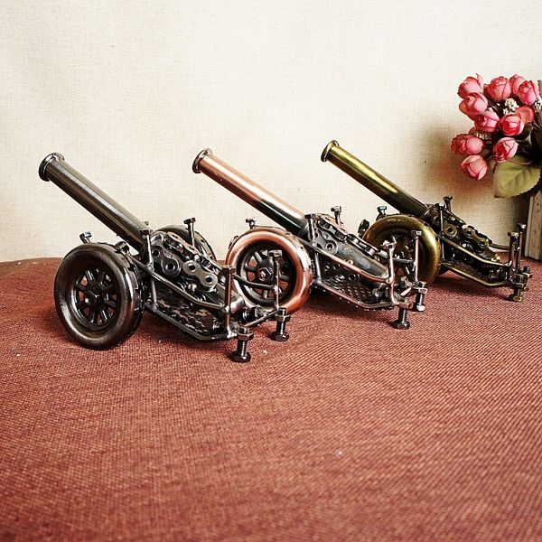 

special offer antique weapons qing dynasty door-shaped forced artillery pure hand retro iron small steel cannon model variety of options