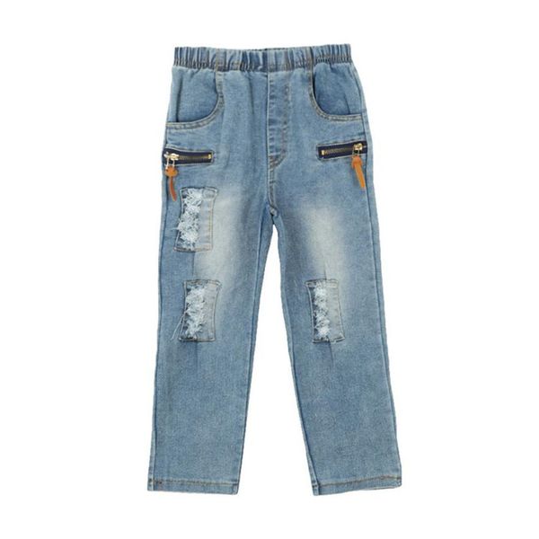 

winter fashion pants light blue baby boy solid handsome zipper stretch slim pale denim trousers pants st22