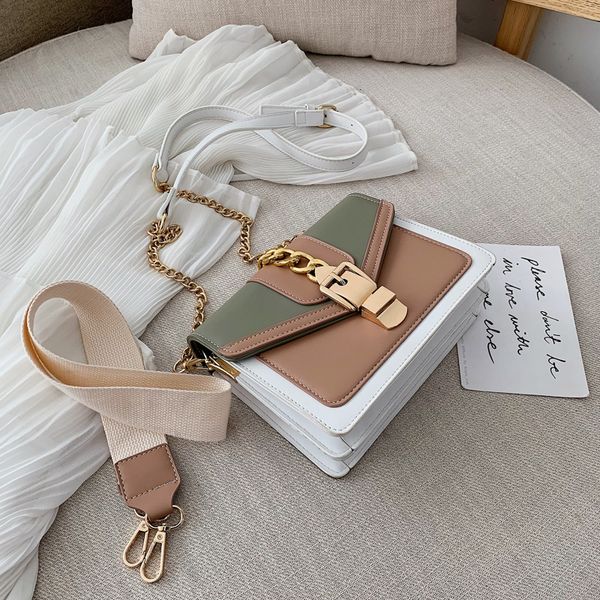 

contrast color leather crossbody bags for women 2020 travel handbag fashion simple shoulder messenger bag ladies crossbody bag