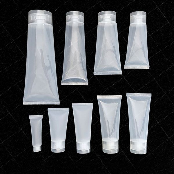 

storage bottles & jars 150 200ml transparent soft tube portable squeeze bottle matte/glossy makeup accessories refillable flip lid cream hos