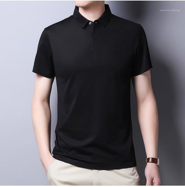 

мода turn down воротник короткие рукава тис лето mens casual одной кнопки tops mens конструктора polos, White;black