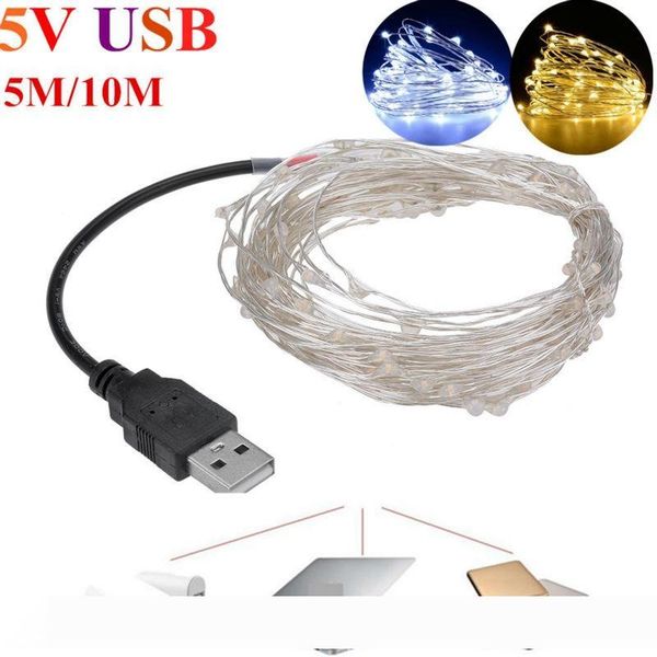 

Edison2011 5V 5M 10M USB LED String Light Waterproof LED Copper Wire Light Outdoor Lighting Strings for Party Christmas Decoration