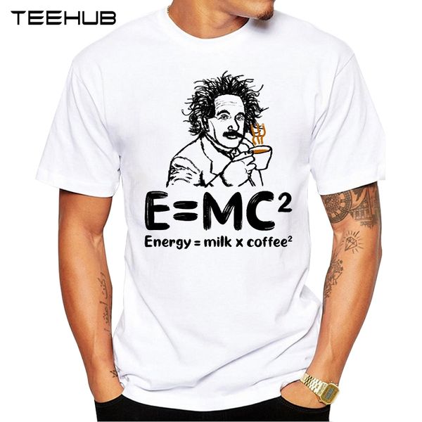 

teehub men's funny e mc2 coffee milk design t-shirt cool hipster tee