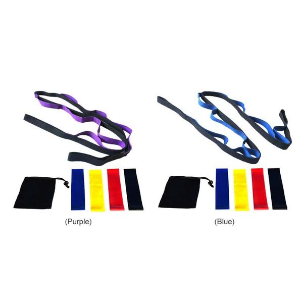 

durable yoga belts classic delicate texture 5pcs/set yoga latex rubber resistance bands stretch belt strap with carry bag