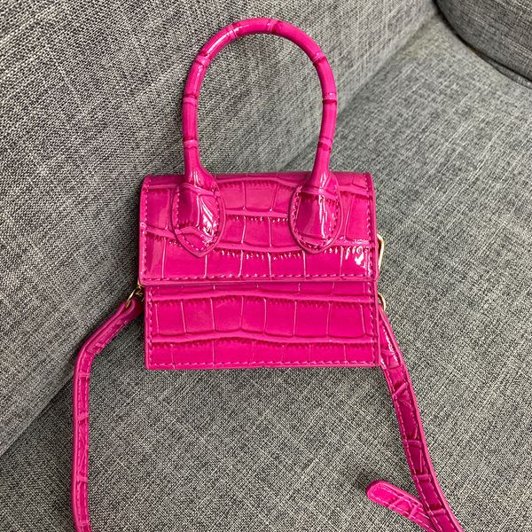

new brand crocodile pattern leather shoulder bags trendy ladies mini flap designer pink bag small handbags for women