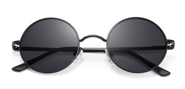 

men's and women's fashion metal sunglasses round glasses, White;black
