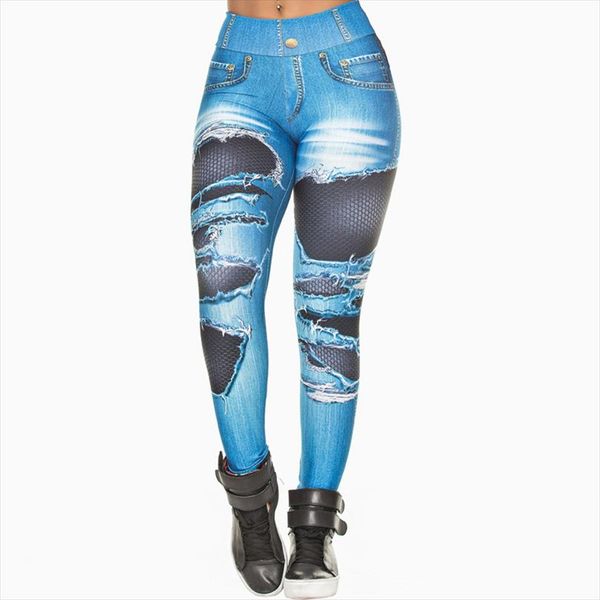 

leggings women 2020 jeans printing leggings put hip elastic high waist legging breathable slim pants leggins fitness legging, Black