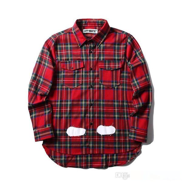 

europe and the united states womens blouses fall twill printed shirts for men and women lovers red cotton shirts, White