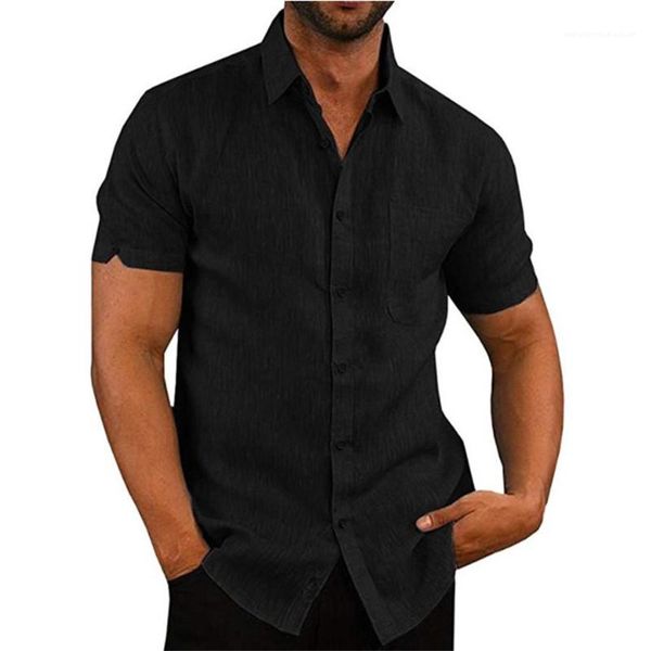 

shirts fashion natural color shirts with buttons casual short sleeve lapel neck mens shirts mens designer comfortable, White;black