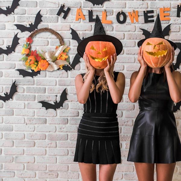 

simulation pumpkin garland funny hanging wreath wall garland ornament hanging adornment for halloween and thanksgiving