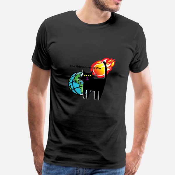 

cat obsesses over asteroids t shirt men customized short sleeve round collar letter cute building summer formal shirt