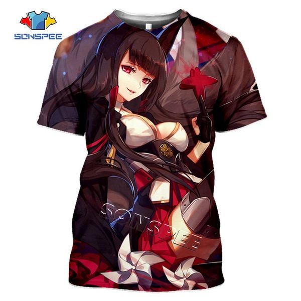 

summer anime games azur lane homme pullover clothing 3d print shirts graphic oversized funny men clothing