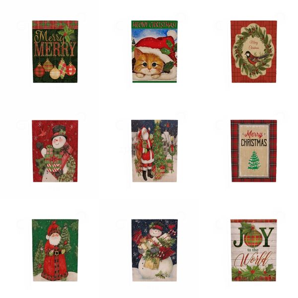 

christmas table runner cotton linen table cover car xmas tree flag table dress eating mat christmas decorations#341