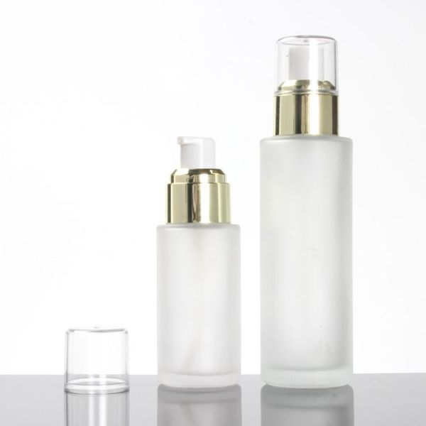 

high grade travel essential oil glass bottle for perfume 40ml, cream lotion glass bottles with pump for sale