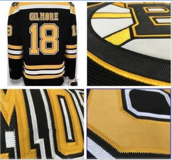 

custom men youth women vintage customize #18 happy gilmore boston bruins hockey jersey size s-5xl or custom any name or number, Black