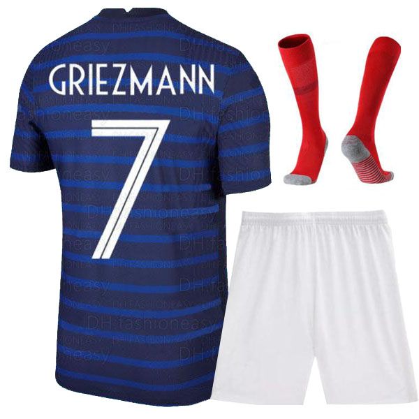 

2020 mbappe griezmann mens suit soccer jerseys france pogba giroud dembele kante pavard home football shirt kit short sleeve uniforms, Black;yellow