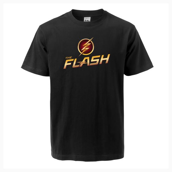 

tv show flash-логотип печать футболка барри аллен summer new mens casual cotton высокого качество футболка с коротким рукавом мода top t