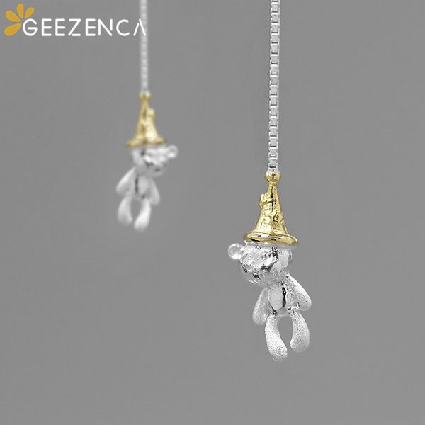 

dangle & chandelier trendy 925 sterling silver doll bear drop earrings fine jewelry for women ear line earring cute gift original design 202